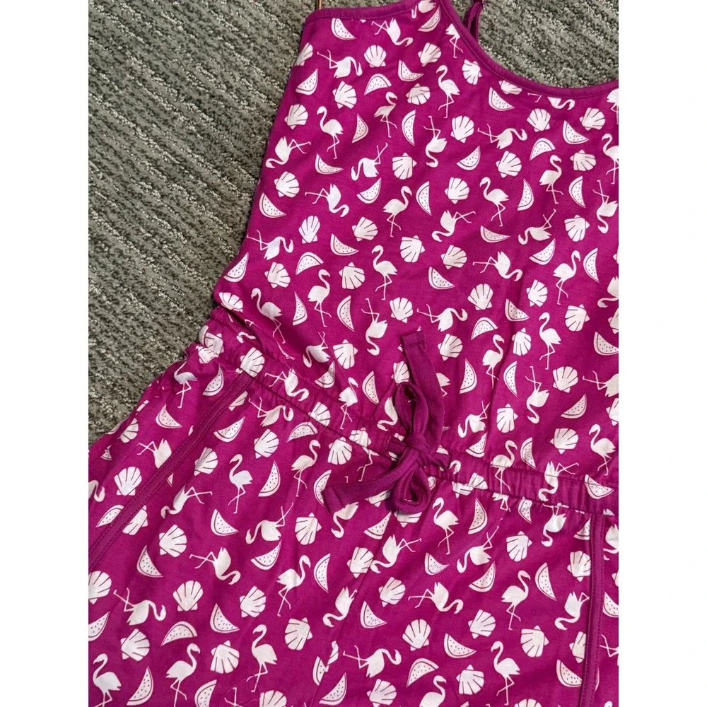 Cosa Bella‎ Girls Tropical Flamingo Romper Pajamas with Drawstring size M